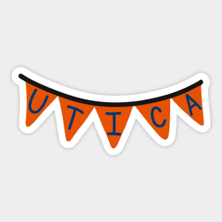 Utica Banner (orange) Sticker